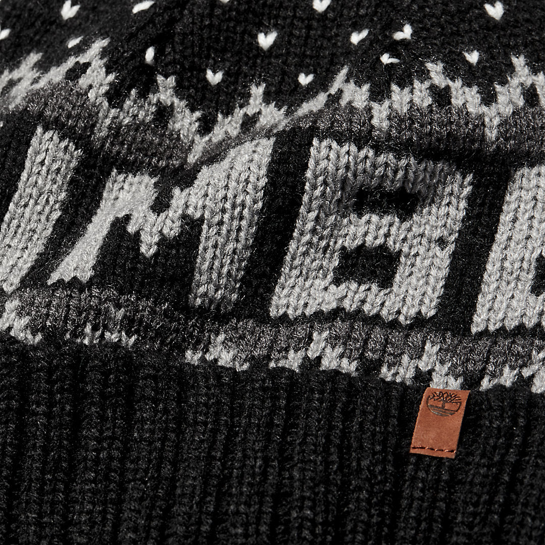 Mens Timberland Winter Roll-up Knit Beanie for Men in Black