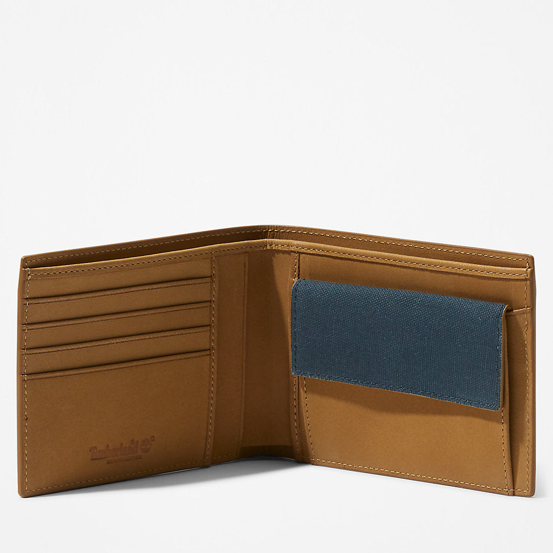 Mens Timberland Braeburn Large Wallet with Coin Pocket for Men in Blue