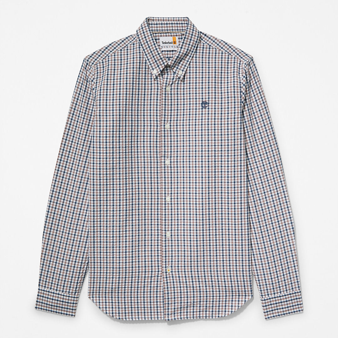 Mens Timberland Seersucker Gingham Shirt for Men in Purple