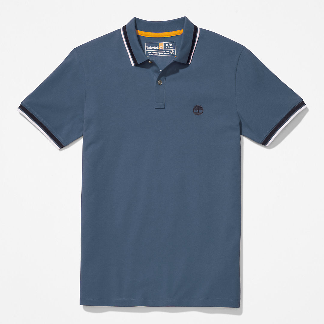 Mens Timberland Millers River Tipped Polo Shirt for Men in Blue