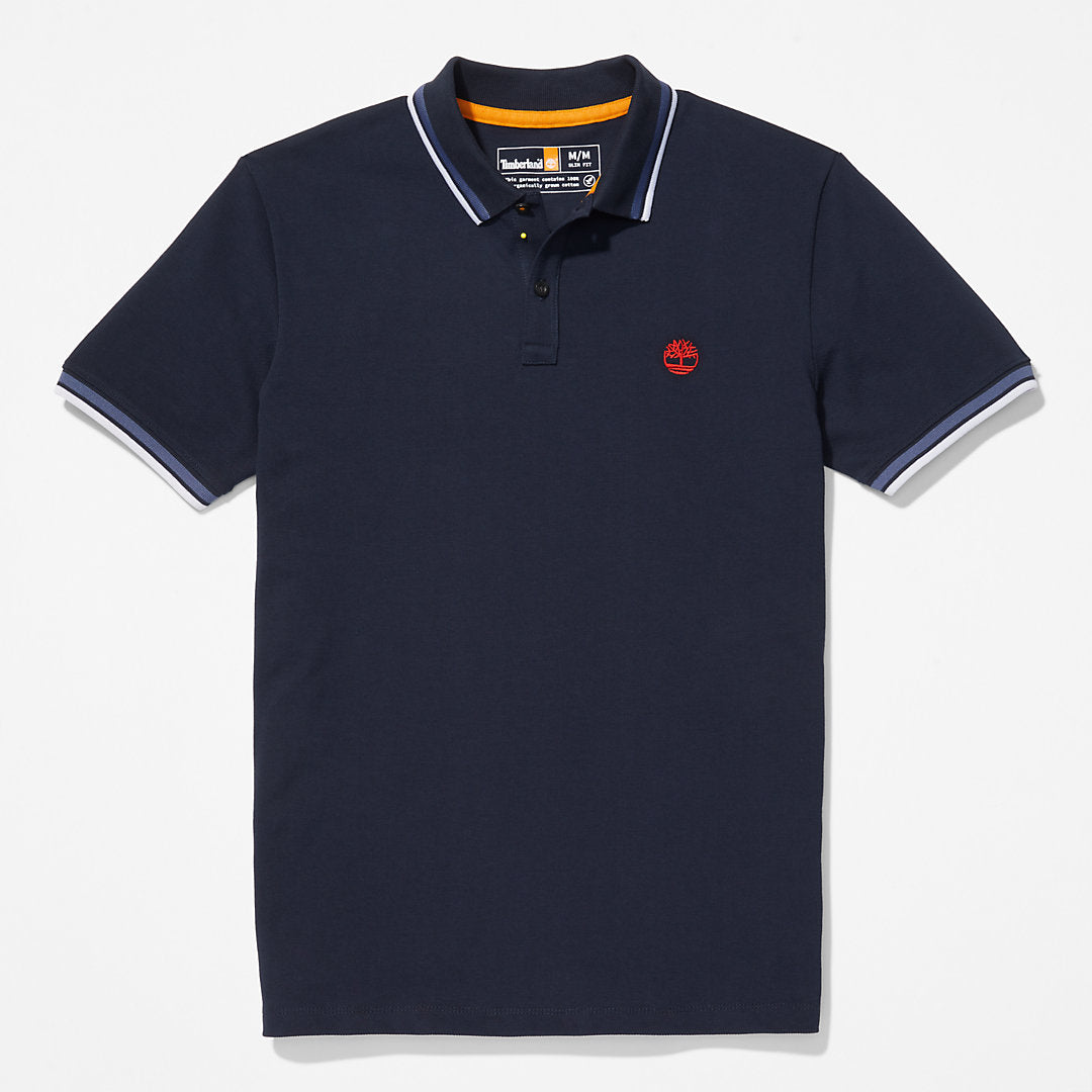Mens Timberland Millers River Tipped Polo Shirt for Men in Navy
