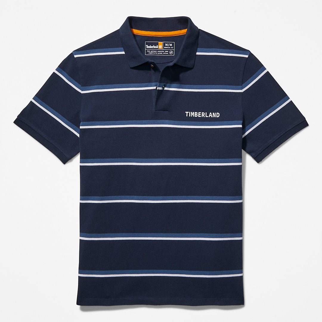 Mens Timberland Zealand River Striped Polo Shirt for Men in Navy