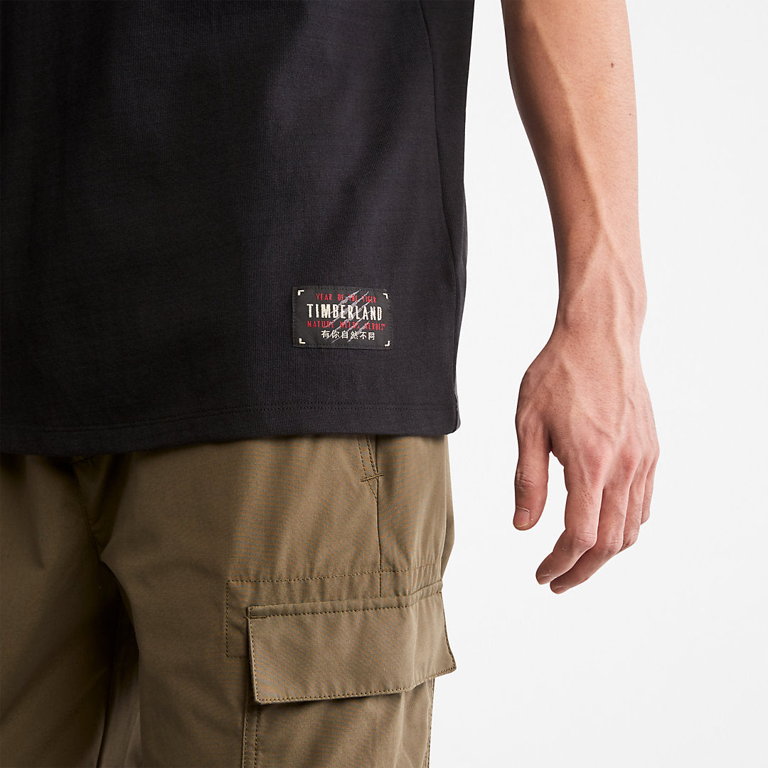 Mens Timberland Year of the Tiger T-Shirt for Men in Black
