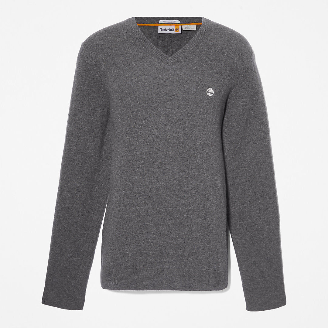 Mens Timberland Cohas Brook V-Neck Sweater for Men in Dark Grey