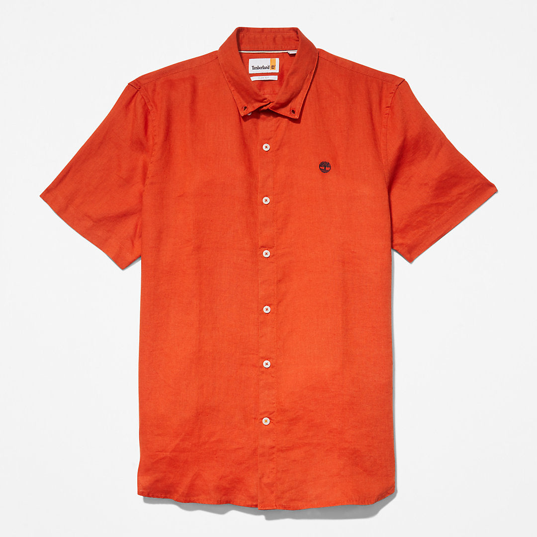 Mens Timberland Mill River Short-Sleeve Shirt for Men in Orange