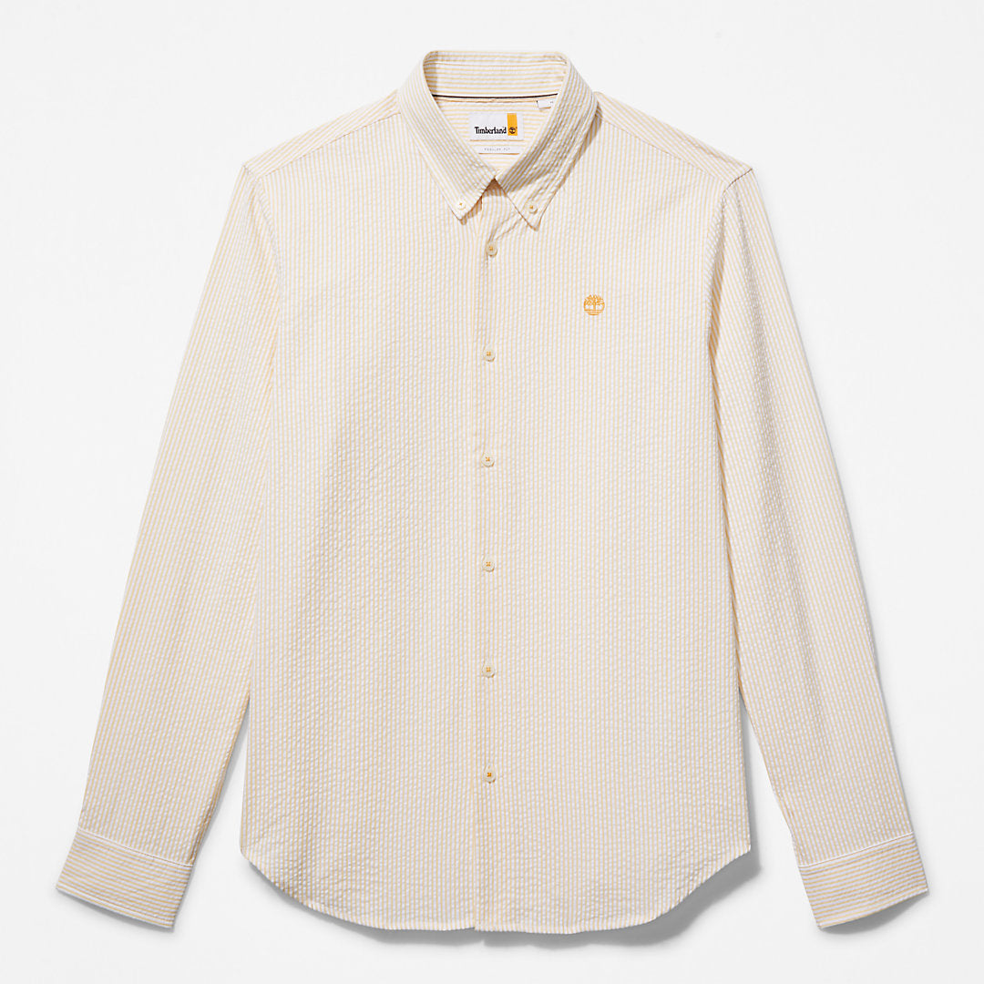 Mens Timberland Striped Seersucker Shirt for Men in Orange