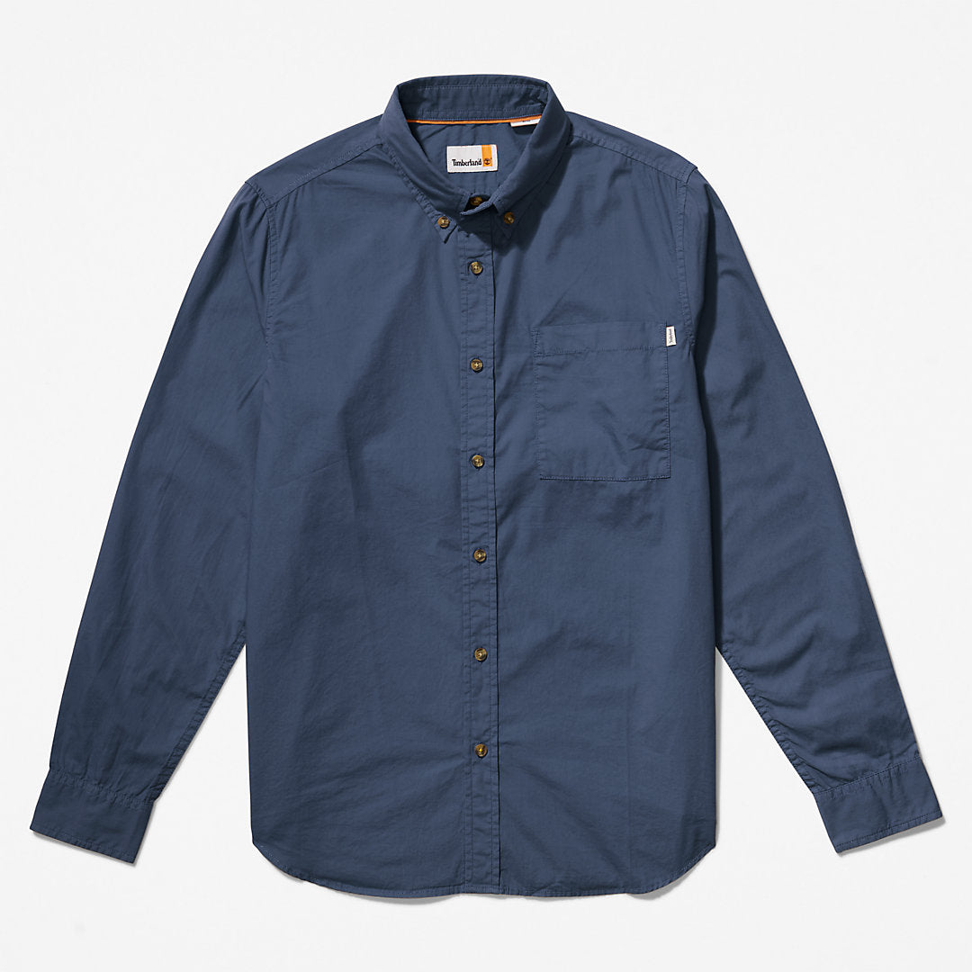Mens Timberland Outdoor Heritage Washed Poplin Shirt for Men in Blue