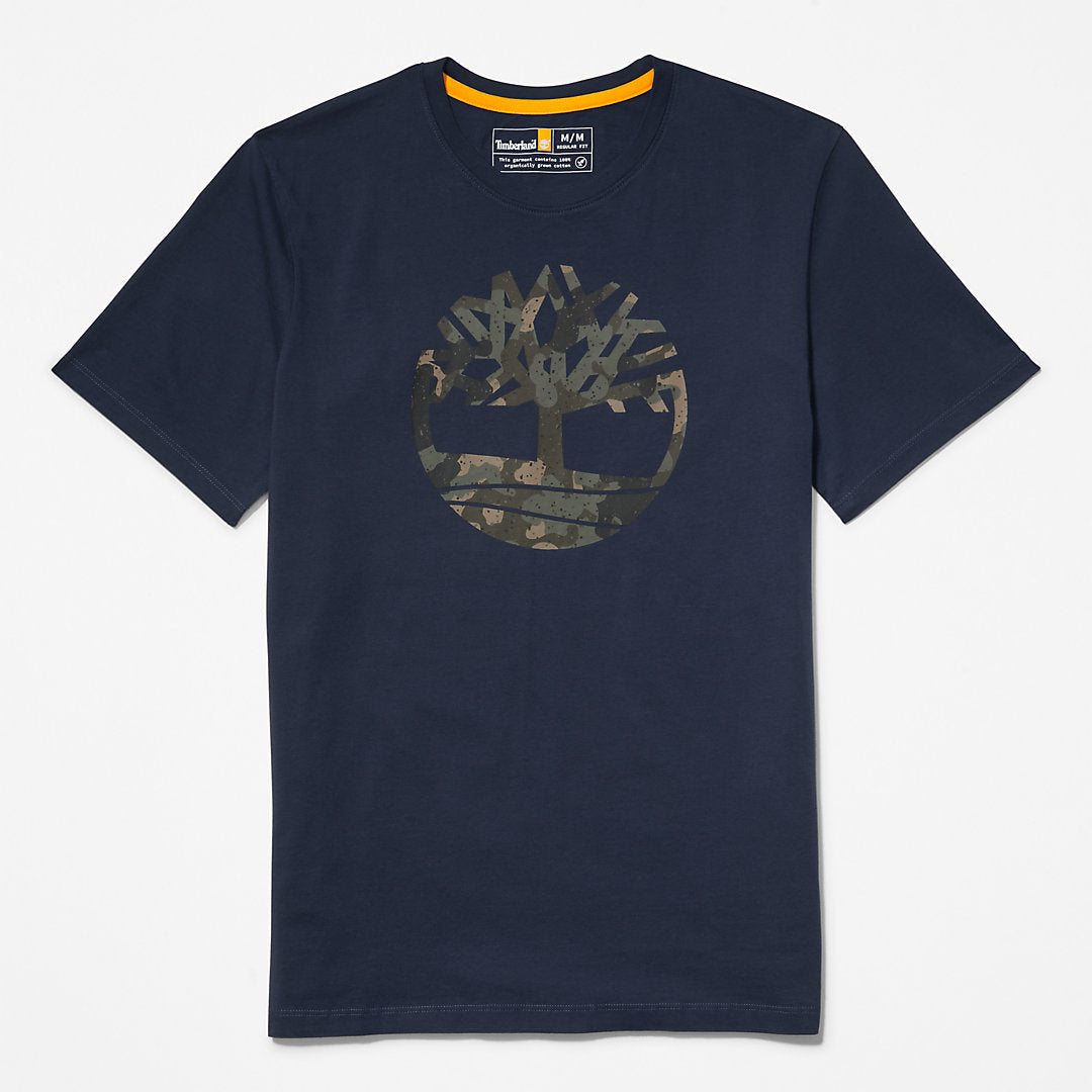 Mens Timberland Camo-Logo T-Shirt for Men in Navy
