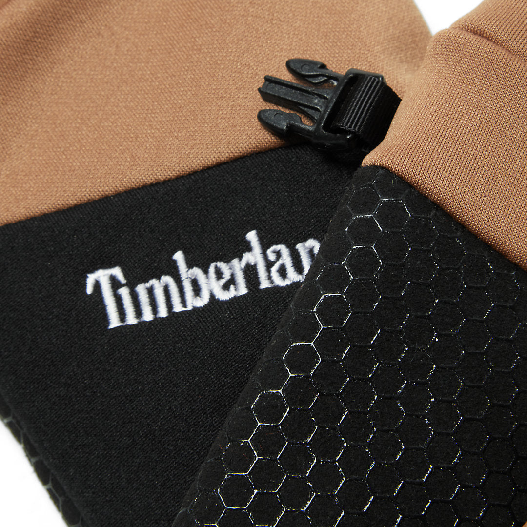 Mens Timberland Colour-Block Stretch Fleece Gloves for Men in Yellow