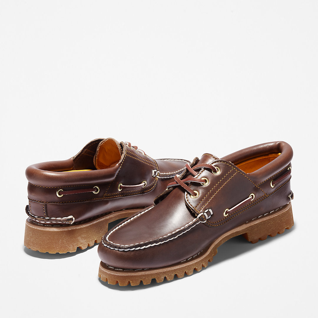 Mens Timberland Timberland® Authentic 3-Eye Boat Shoe for Men in Brown