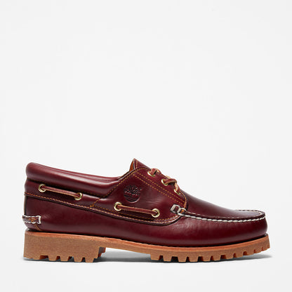 Mens Timberland Timberland® Authentic 3-Eye Boat Shoe for Men in Burgundy