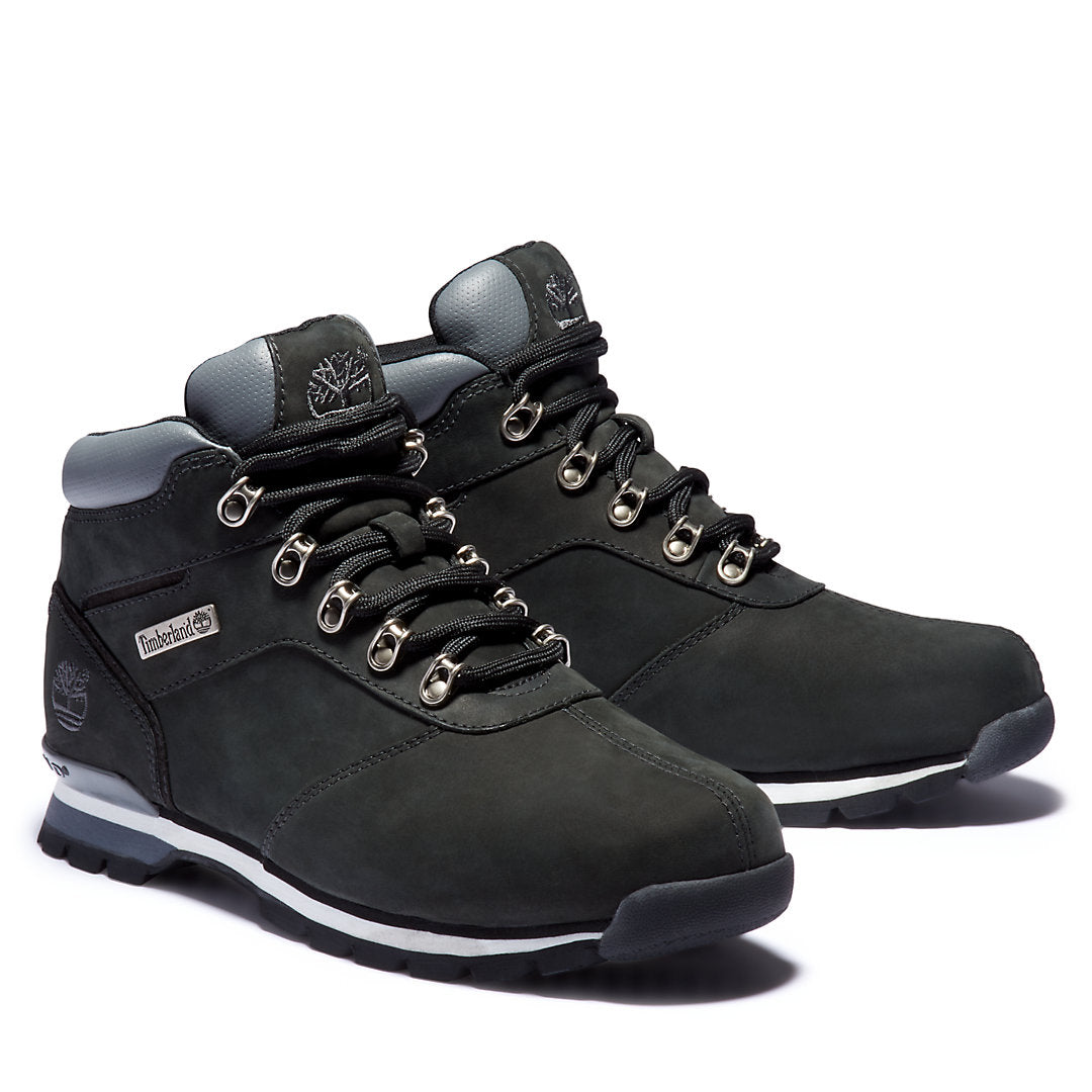 Mens Timberland Splitrock Nubuck Mid Hiker for Men in Black/Silver