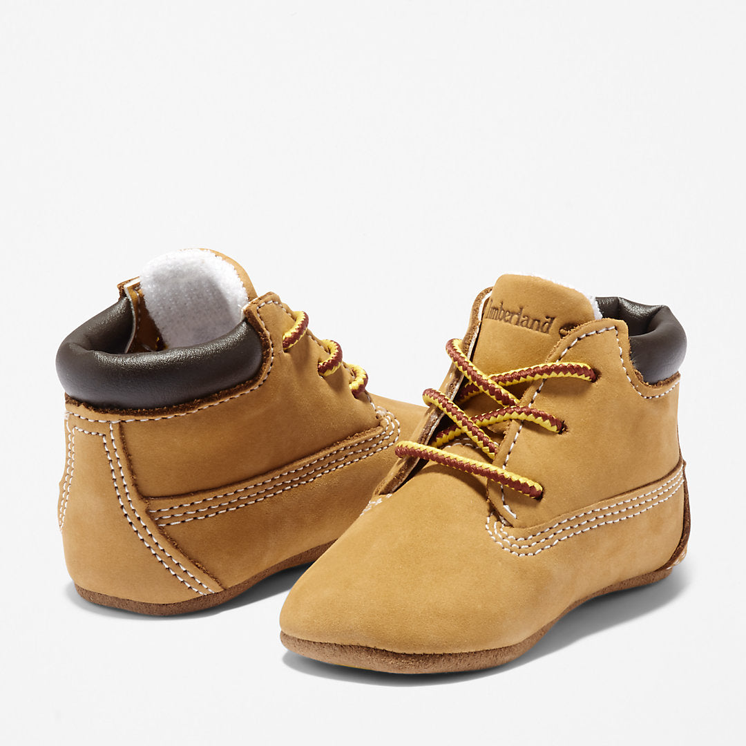 Kids Timberland Crib Bootie and Hat Set for Infant in Yellow