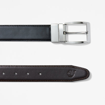 Mens Timberland Reversible Leather Belt for Men in Dark Brown/Black