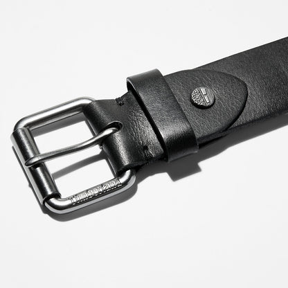 Mens Timberland Roller Buckle Leather Belt for Men in Black