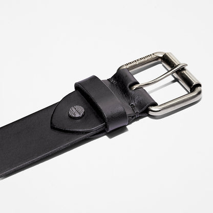 Mens Timberland Roller Buckle Leather Belt for Men in Black