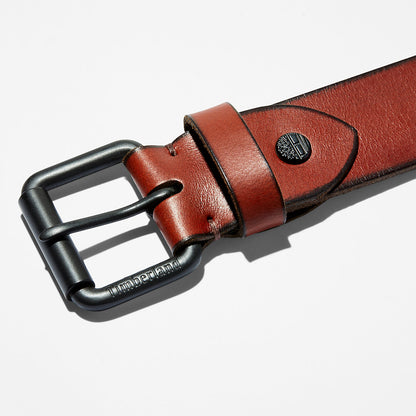 Mens Timberland Roller Buckle Leather Belt for Men in Brown