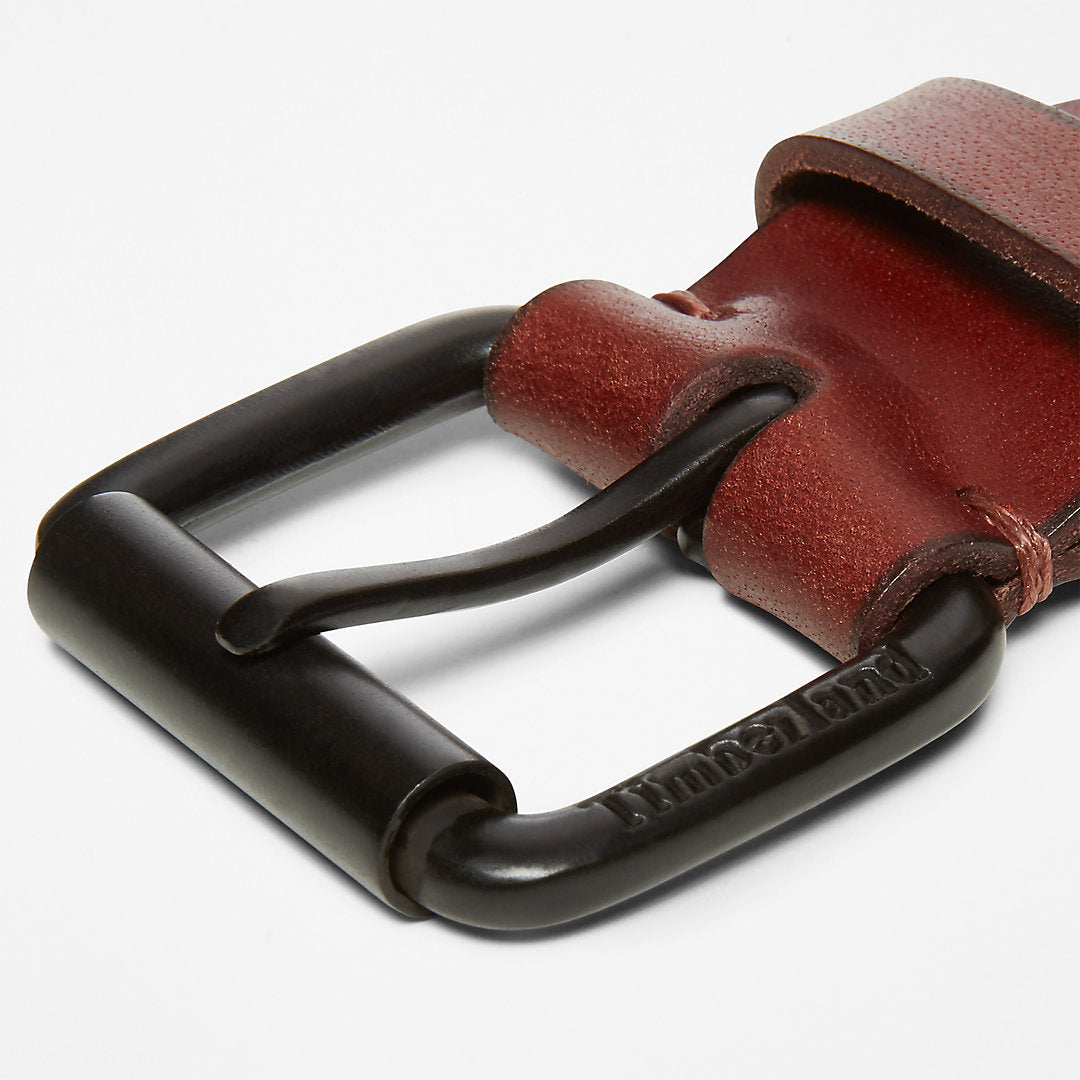 Mens Timberland Roller Buckle Leather Belt for Men in Brown