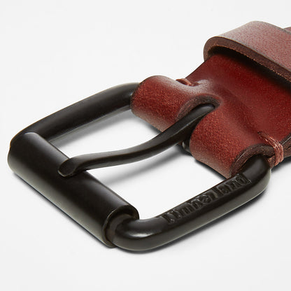 Mens Timberland Roller Buckle Leather Belt for Men in Brown