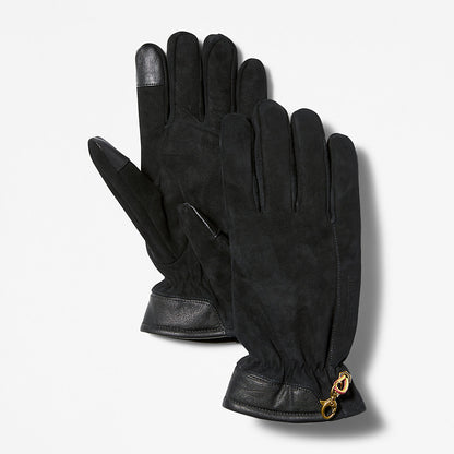 Mens Timberland Winter Hill Leather Gloves for Men in Black
