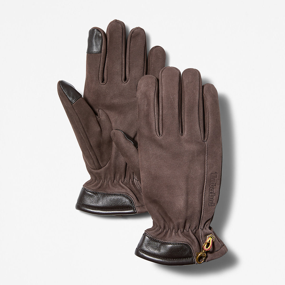 Mens Timberland Winter Hill Leather Gloves for Men in Brown