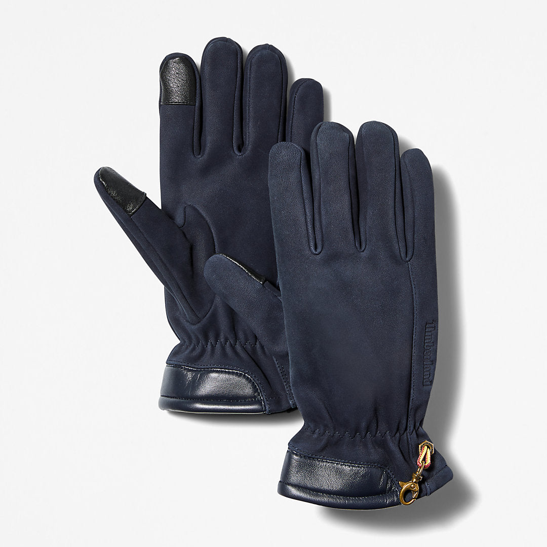 Mens Timberland Winter Hill Leather Gloves for Men in Navy