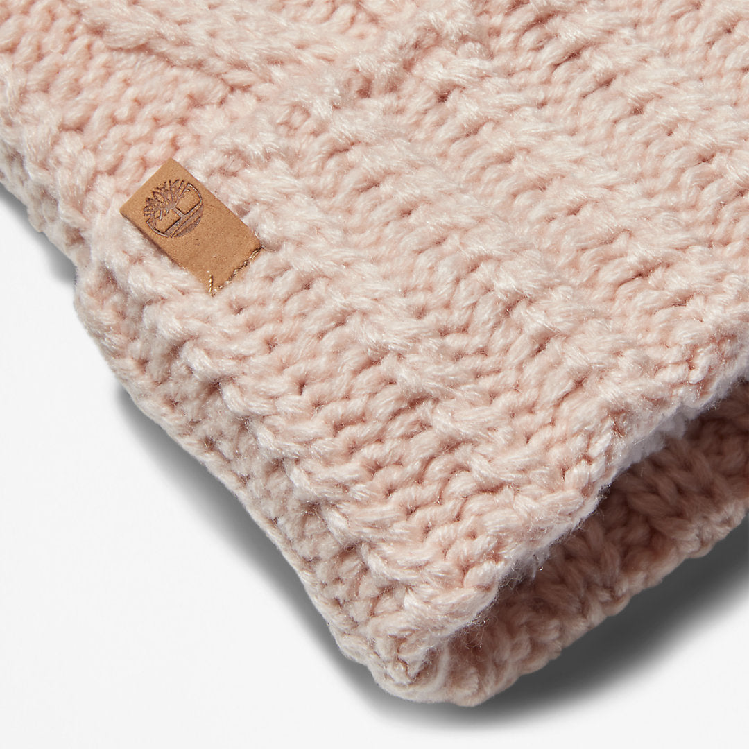 Womens Timberland Autumn Woods Cable Beanie for Women in Light Pink