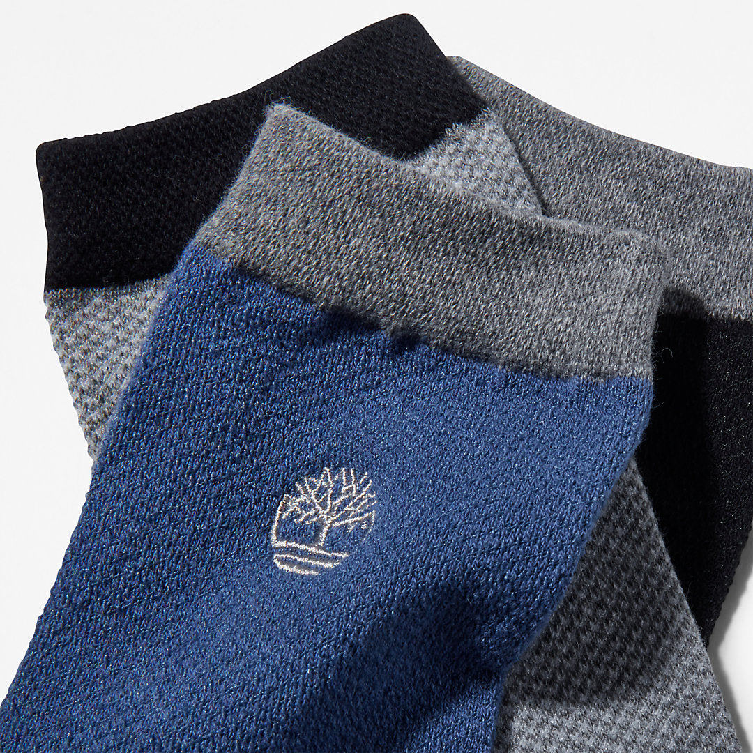 Mens Timberland Three Pair Pique Crew Socks for Men in Black
