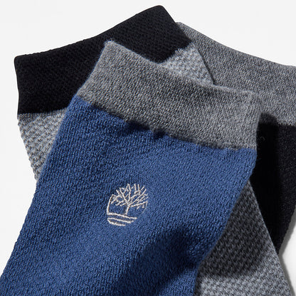 Mens Timberland Three Pair Pique Crew Socks for Men in Black