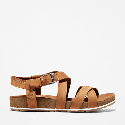 Womens Timberland Malibu Waves Ankle Strap Sandal for Women in Brown