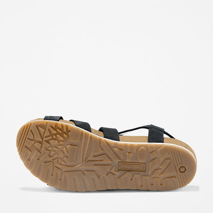 Womens Timberland Malibu Waves Ankle Strap Sandal for Women in Black