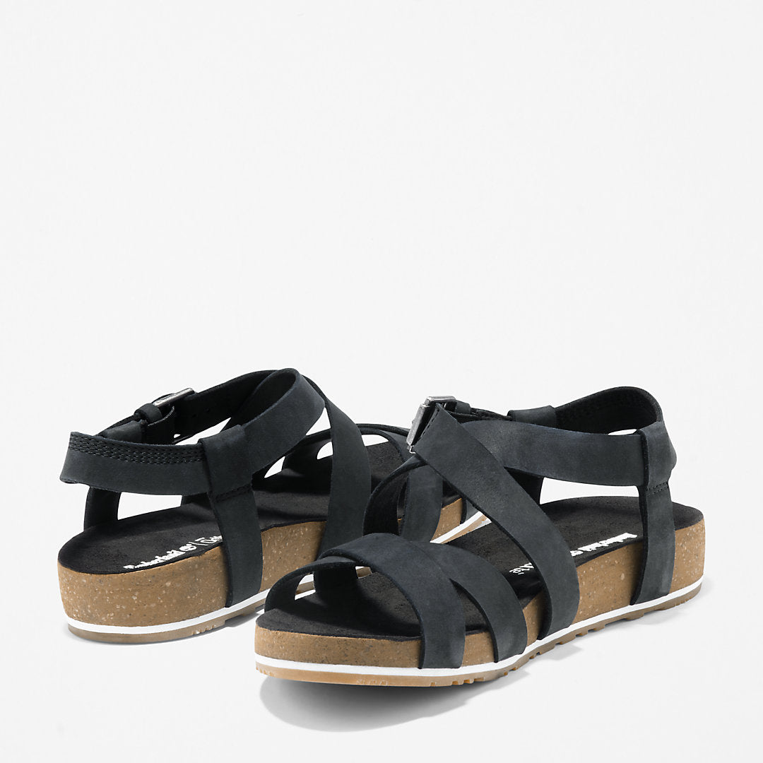 Womens Timberland Malibu Waves Ankle Strap Sandal for Women in Black