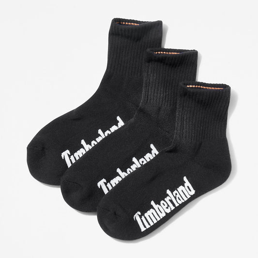 Mens Timberland Three Pack Stratham Sport Socks for Men in Black