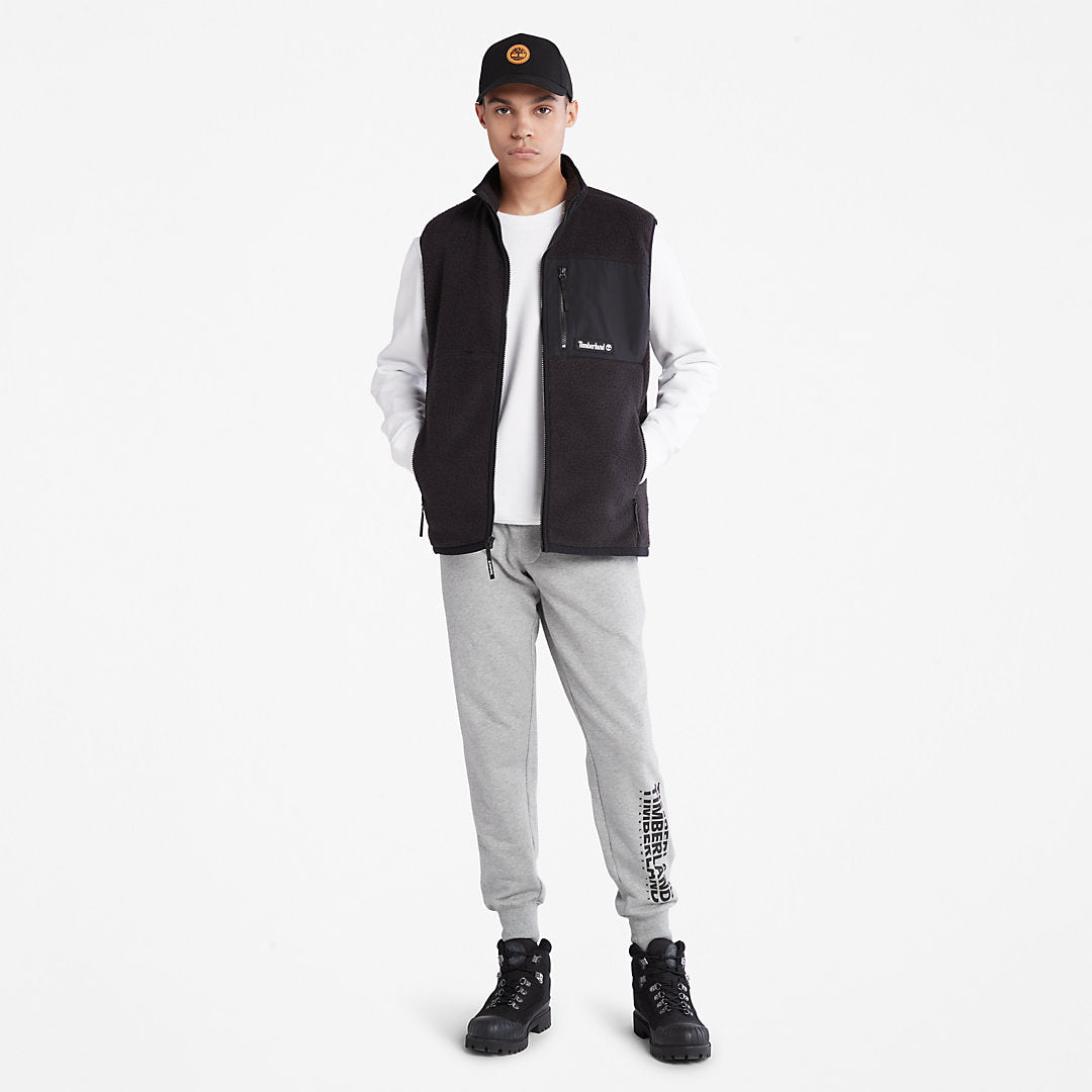 Mens Timberland High-Pile Fleece Gilet for Men in Black