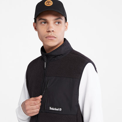 Mens Timberland High-Pile Fleece Gilet for Men in Black