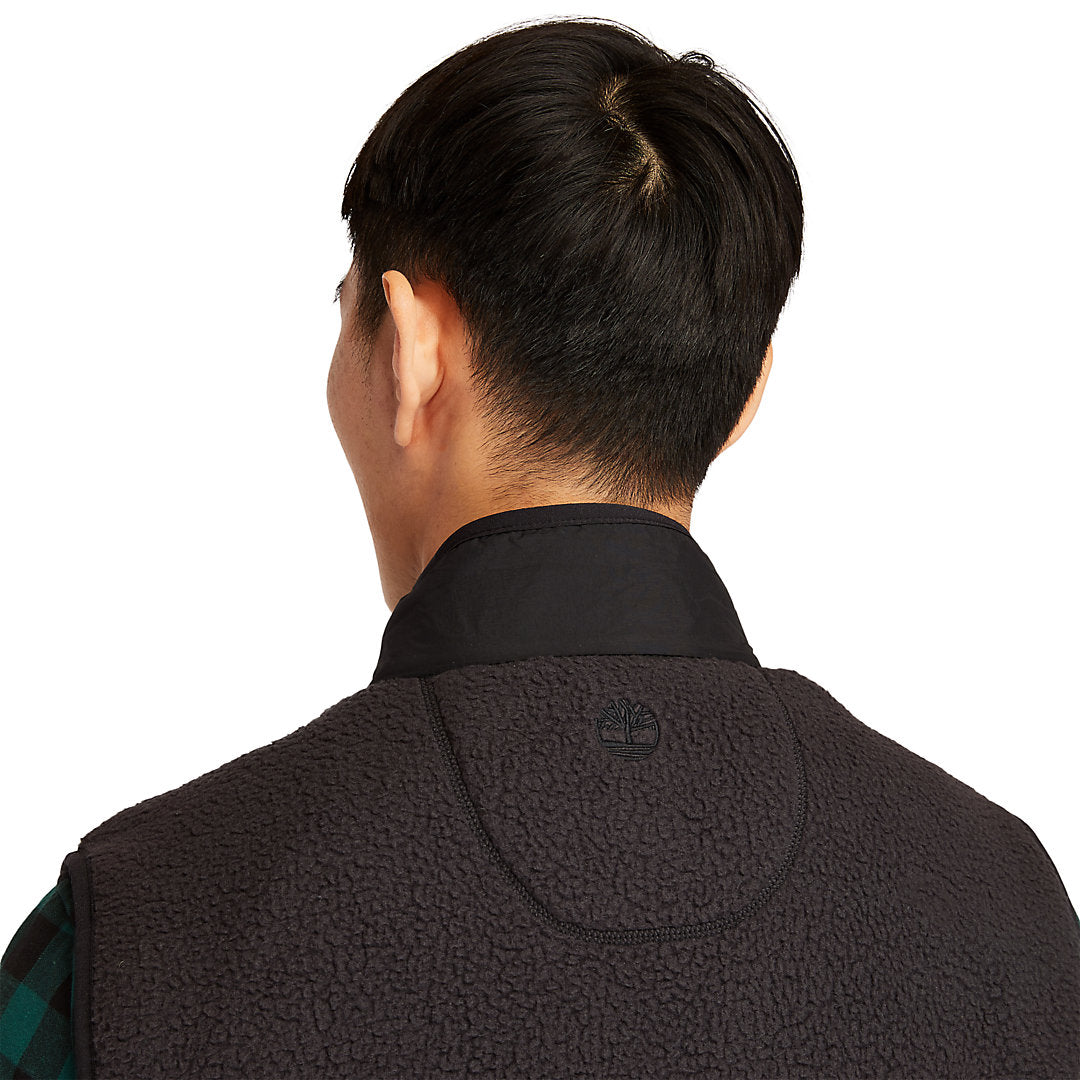 Mens Timberland High-Pile Fleece Gilet for Men in Black