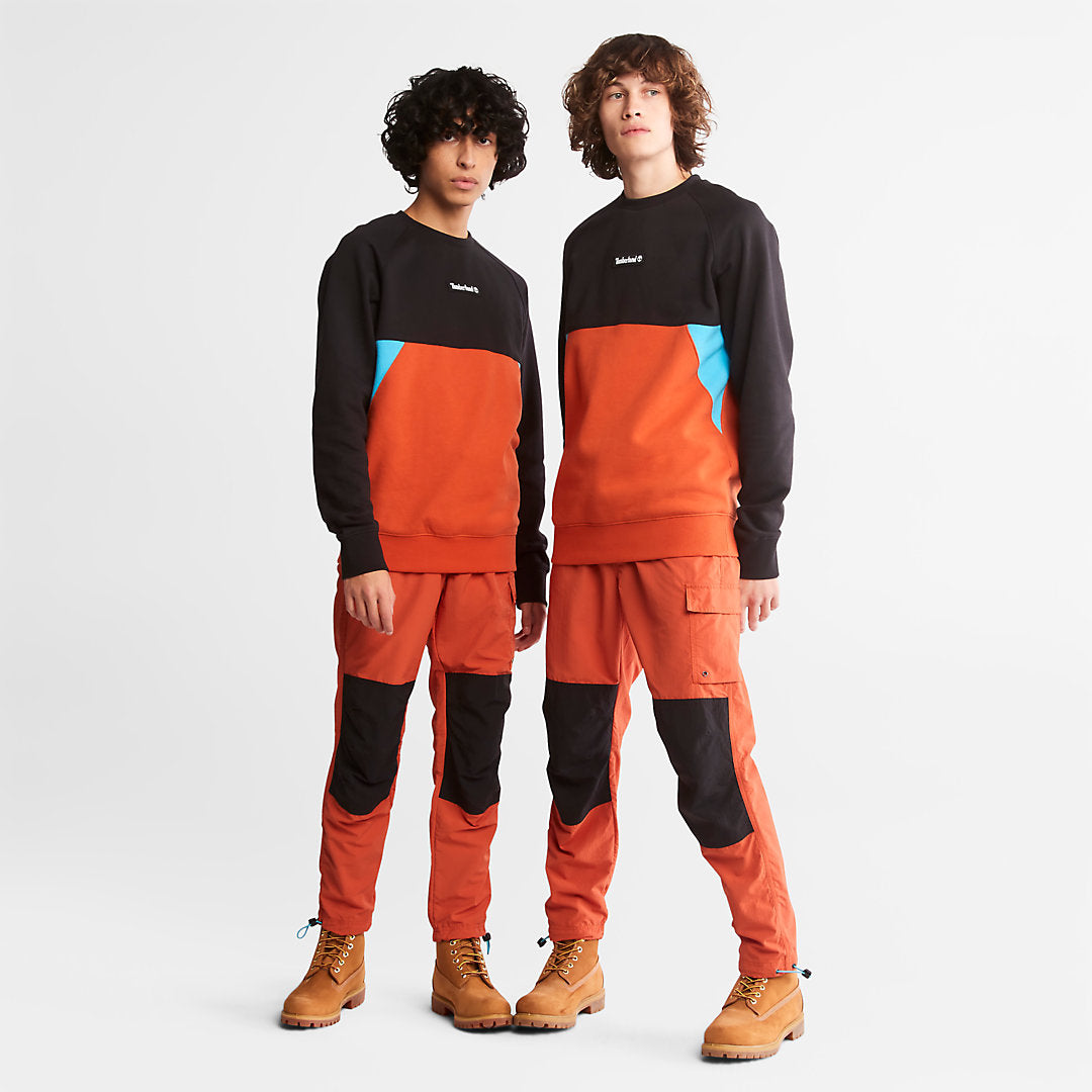 Mens Timberland Cut-and-Sew Sweatshirt for All Gender in Orange