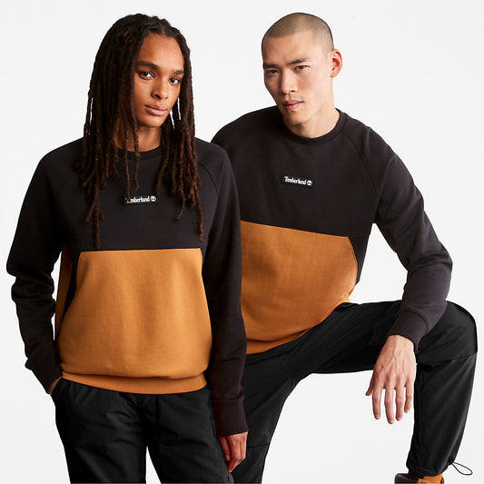Mens Timberland Cut-and-Sew Sweatshirt for Men in Black