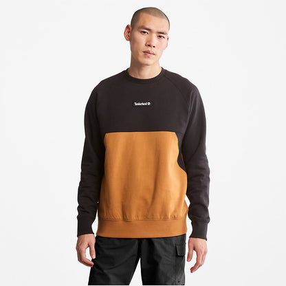 Mens Timberland Cut-and-Sew Sweatshirt for Men in Black