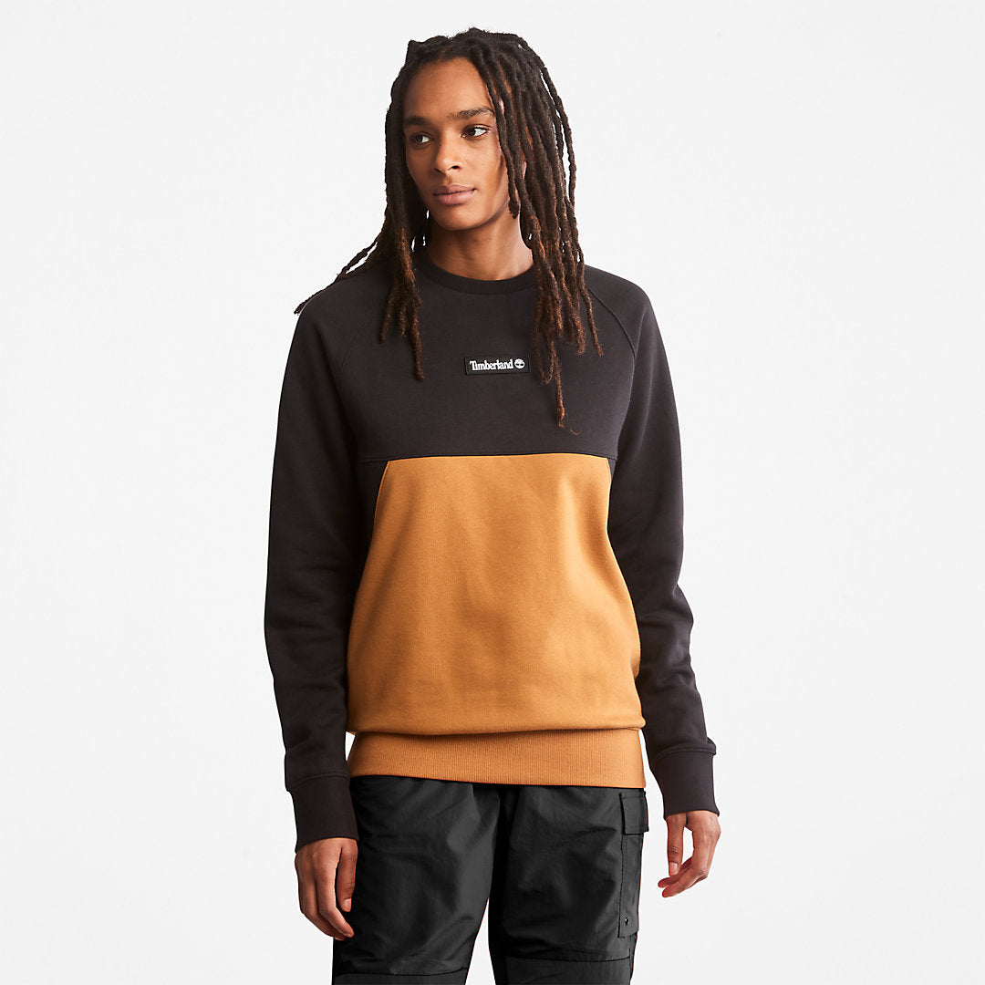 Mens Timberland Cut-and-Sew Sweatshirt for Men in Black