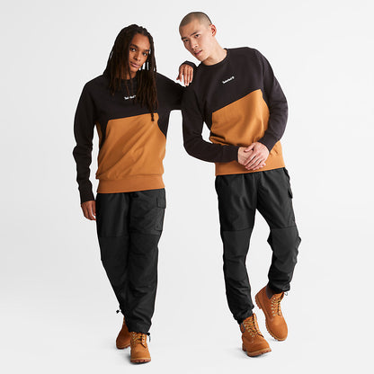 Mens Timberland Cut-and-Sew Sweatshirt for Men in Black