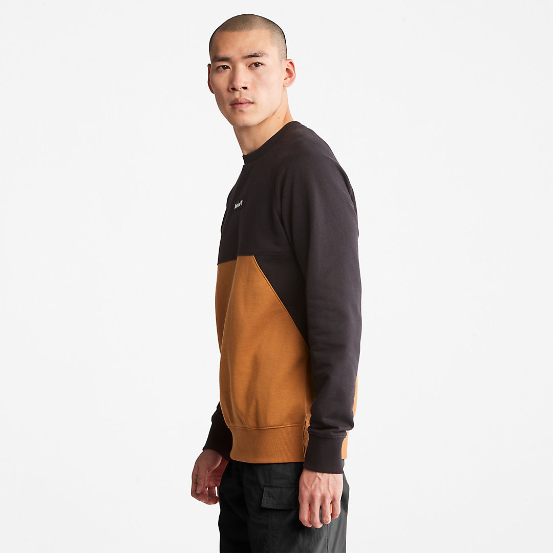 Mens Timberland Cut-and-Sew Sweatshirt for Men in Black