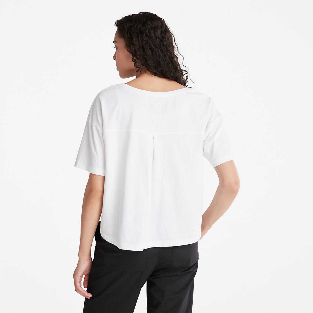 Womens Timberland Cropped Logo T-Shirt for Women in White