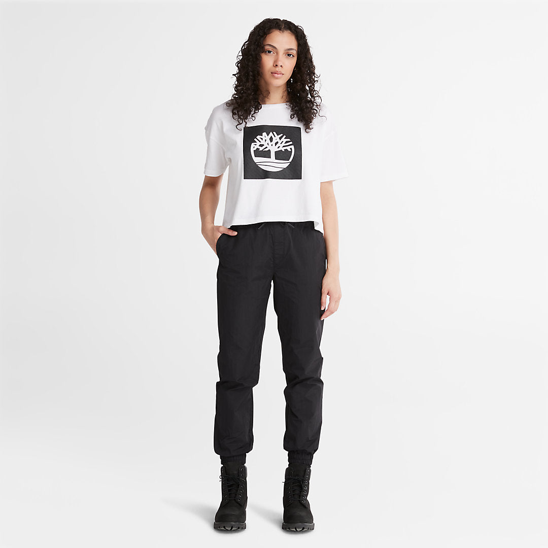 Womens Timberland Cropped Logo T-Shirt for Women in White