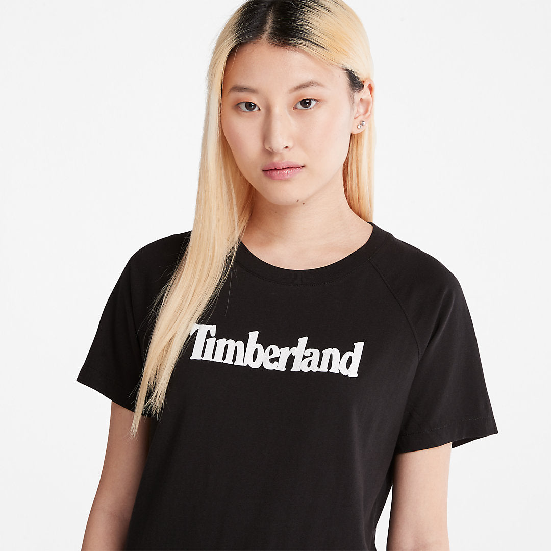 Womens Timberland Logo T-Shirt for Women in Black