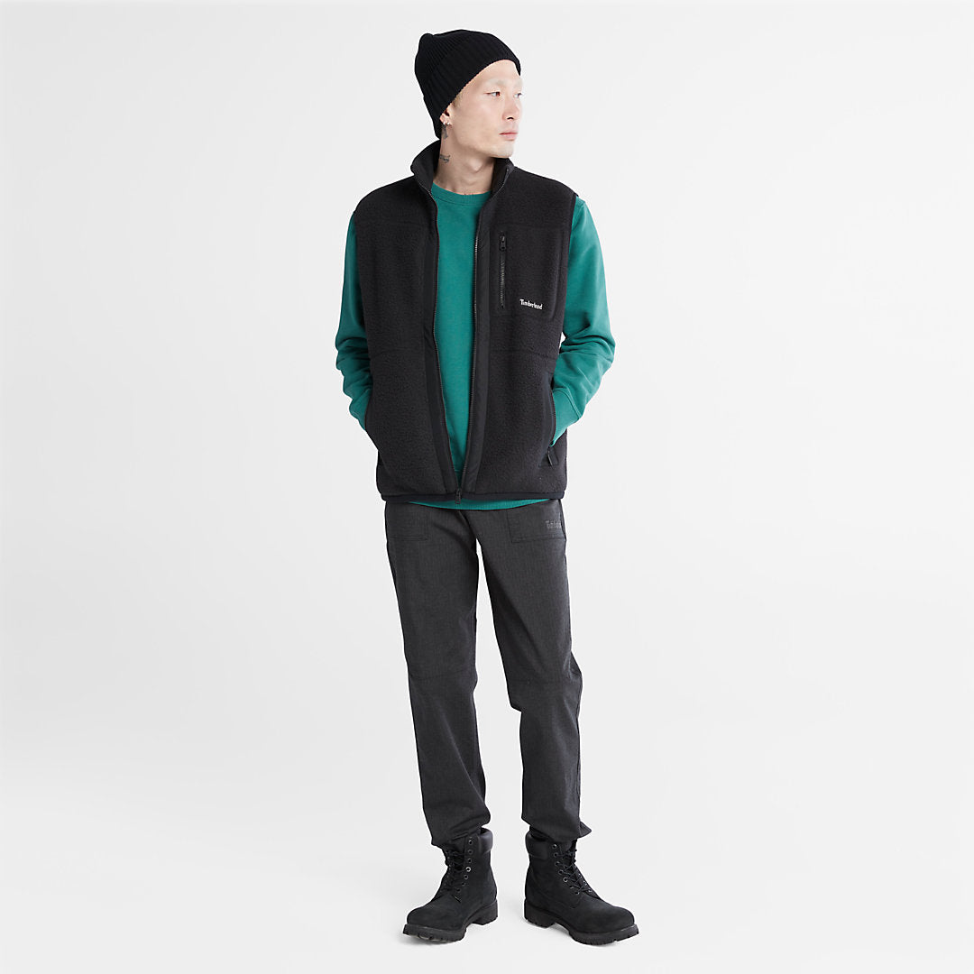 Mens Timberland High-pile Fleece Gilet for Men in Black