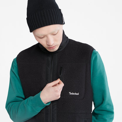 Mens Timberland High-pile Fleece Gilet for Men in Black