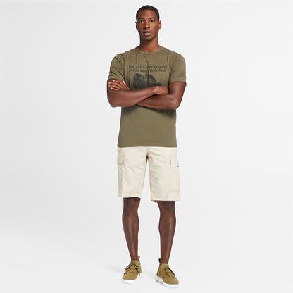 Mens Timberland Poplin Cargo Shorts for Men in Beige