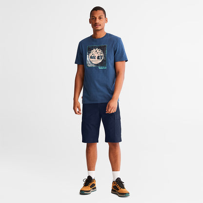 Mens Timberland Poplin Cargo Shorts for Men in Navy