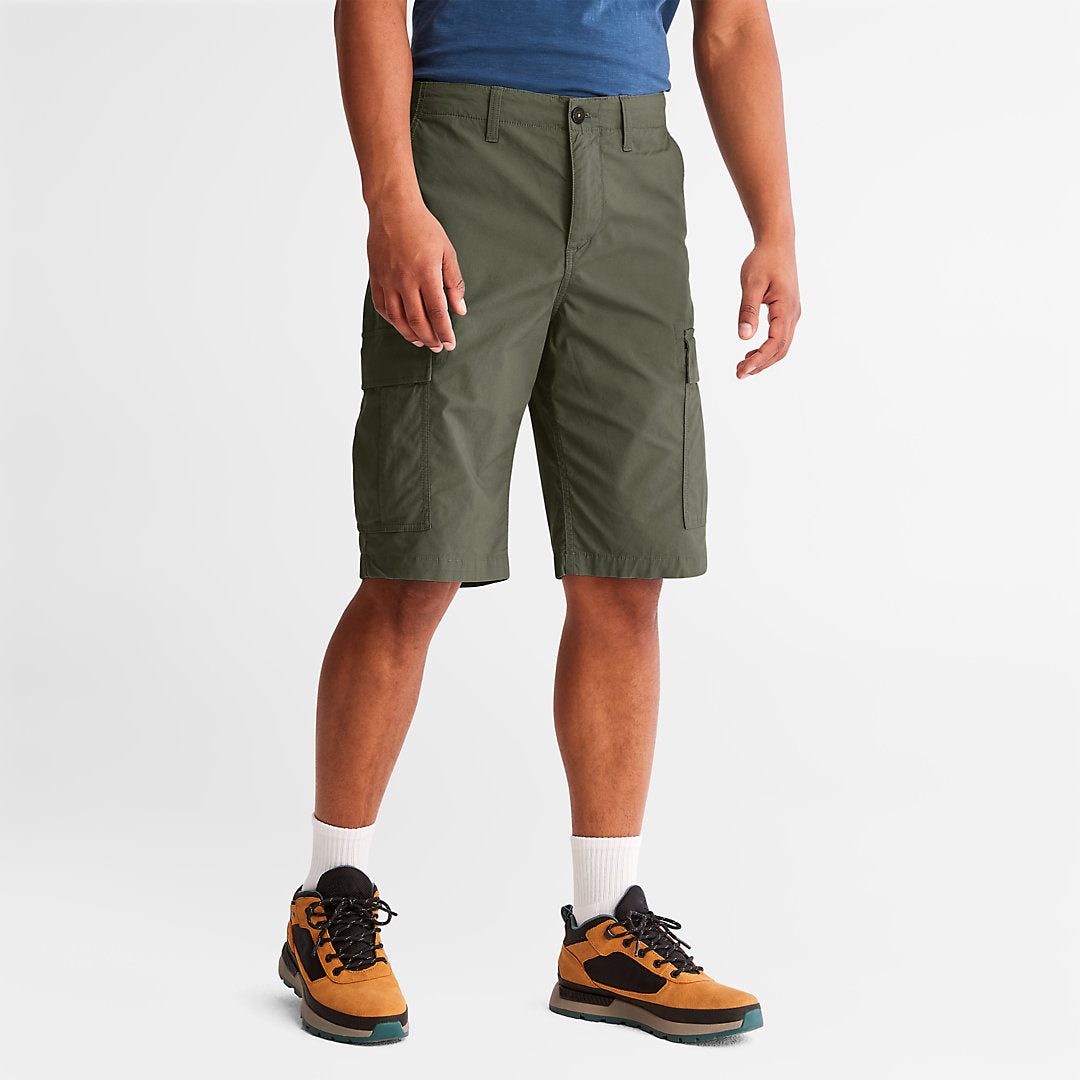 Mens Timberland Poplin Cargo Shorts for Men in Dark Green